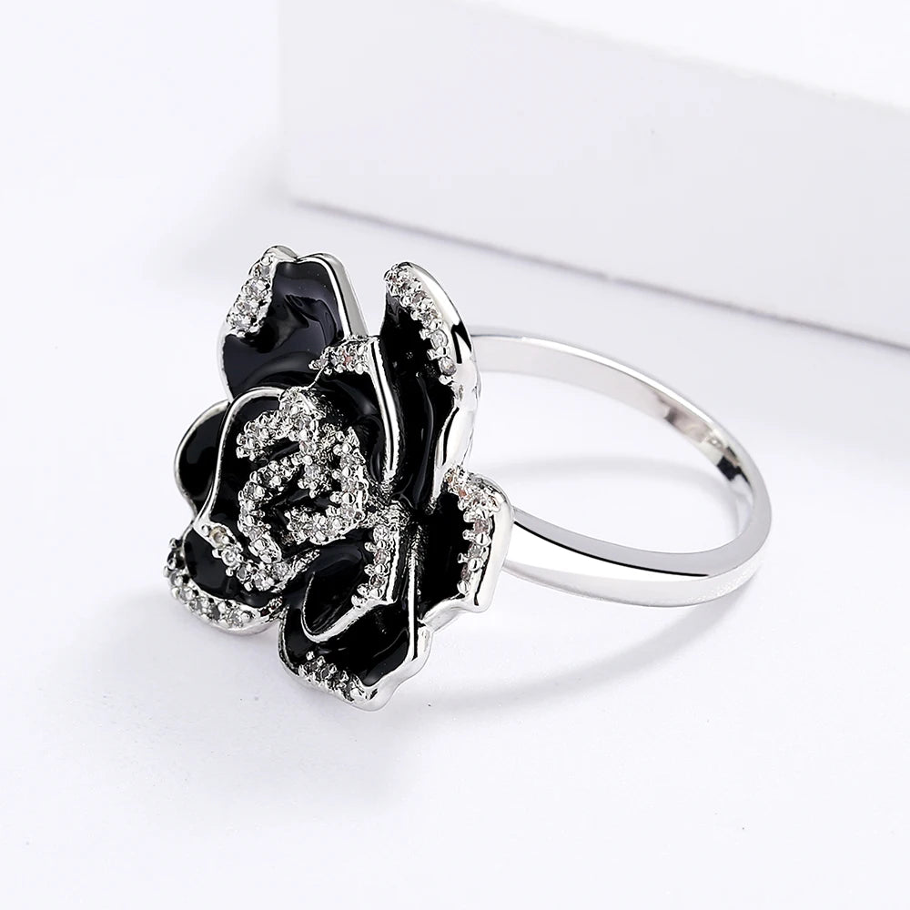 Fleur Chic Enamel Drip Olie Bloem Ring
