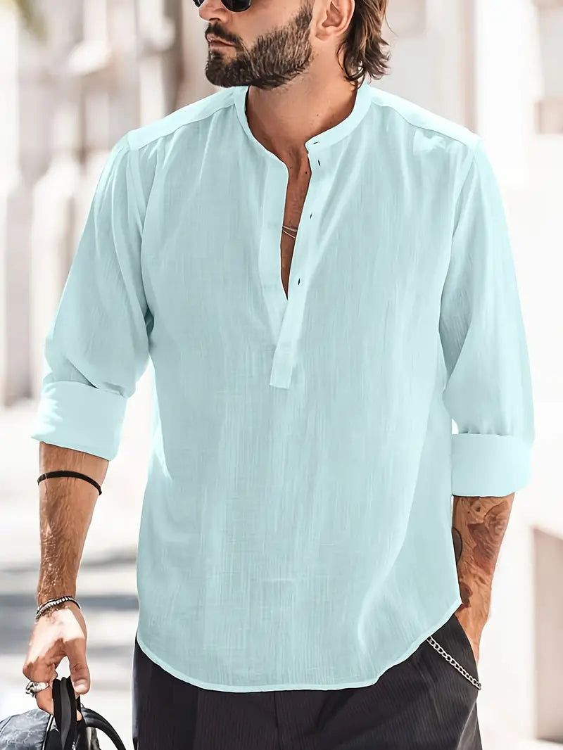 Hugo Heren Linnen Shirt – Ademend, Klassiek Ontwerp, Casual-6