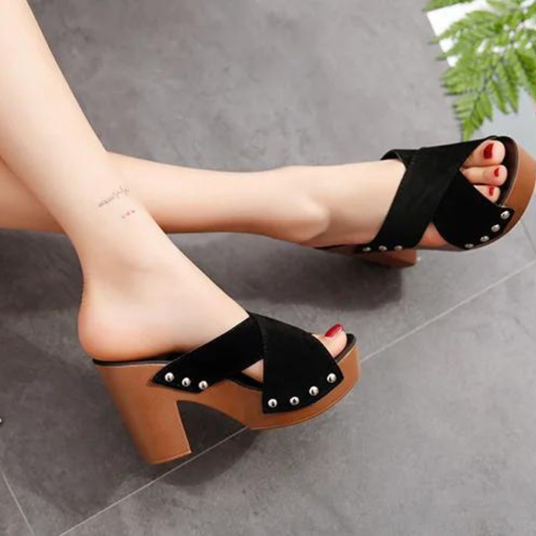 Velanora - Orthopädische Plateau-Sandalen mit Farbblock-Design