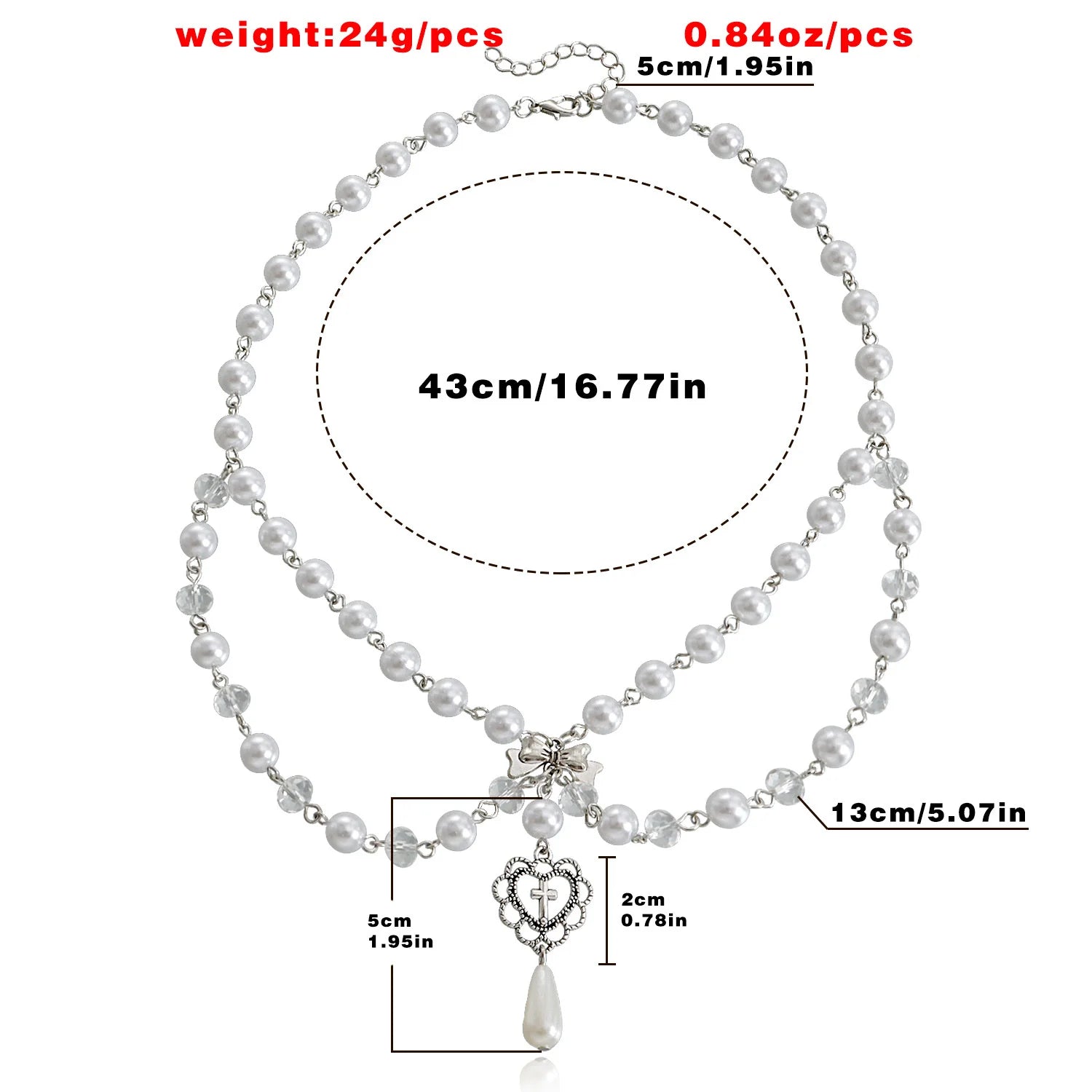 Collier croisé Aurora Love Butterfly avec pompons en perles