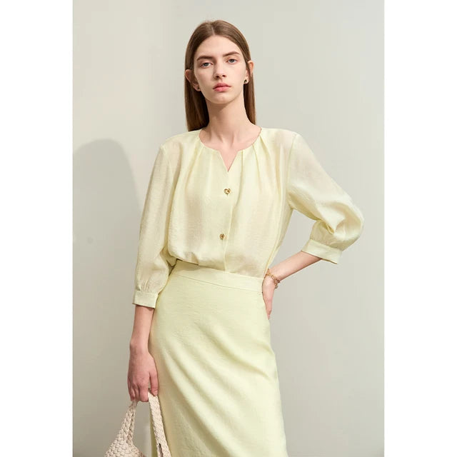 Amii Minimalisme Zomer Blouse