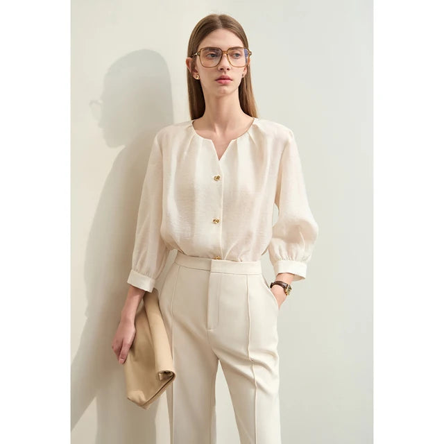 Amii Minimalisme Zomer Blouse