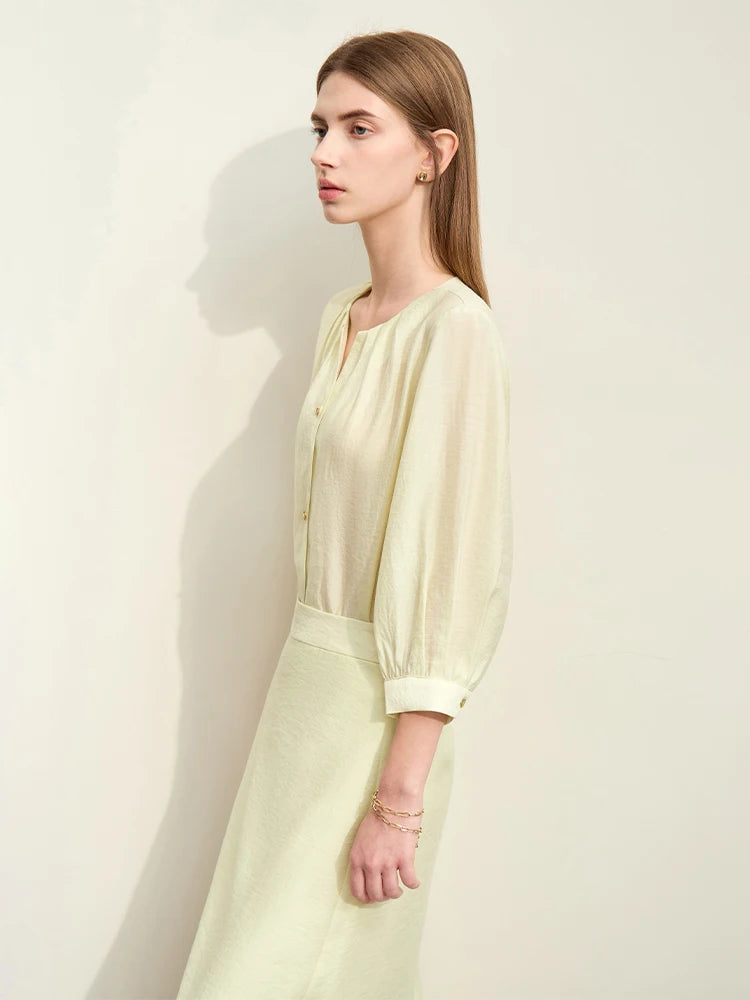 Amii Minimalisme Zomer Blouse