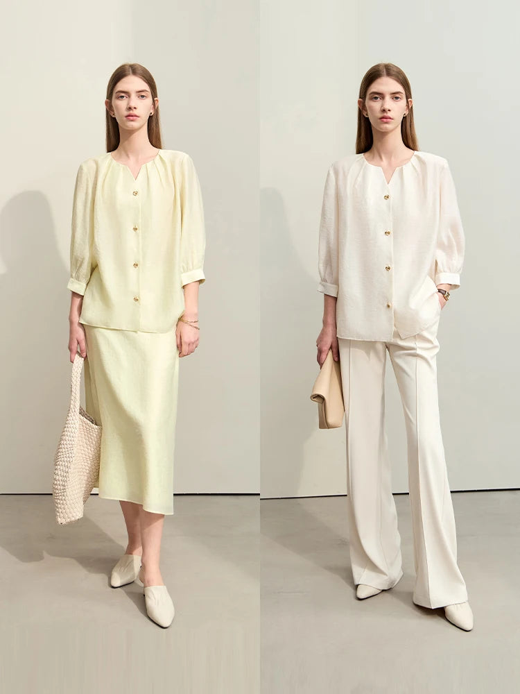 Amii Minimalisme Zomer Blouse