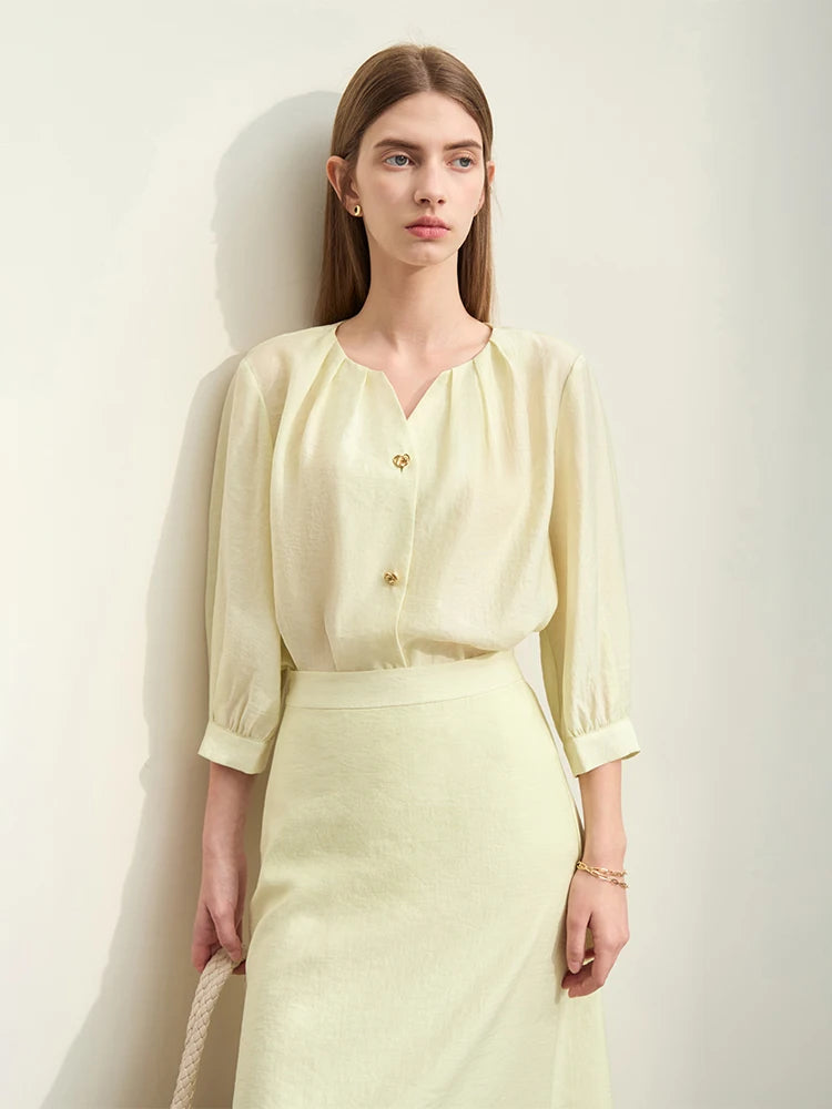 Amii Minimalisme Zomer Blouse