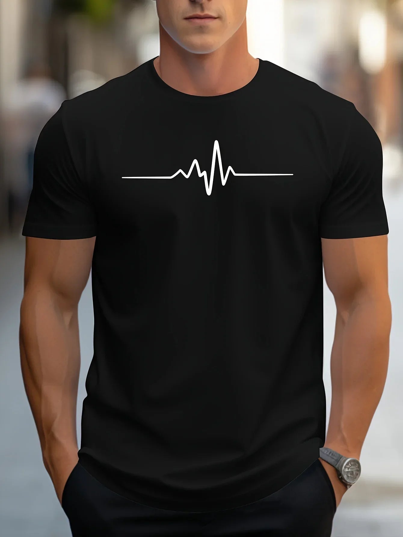 Antonio | T-Shirt schlank passend bei modernem grafischem Druck