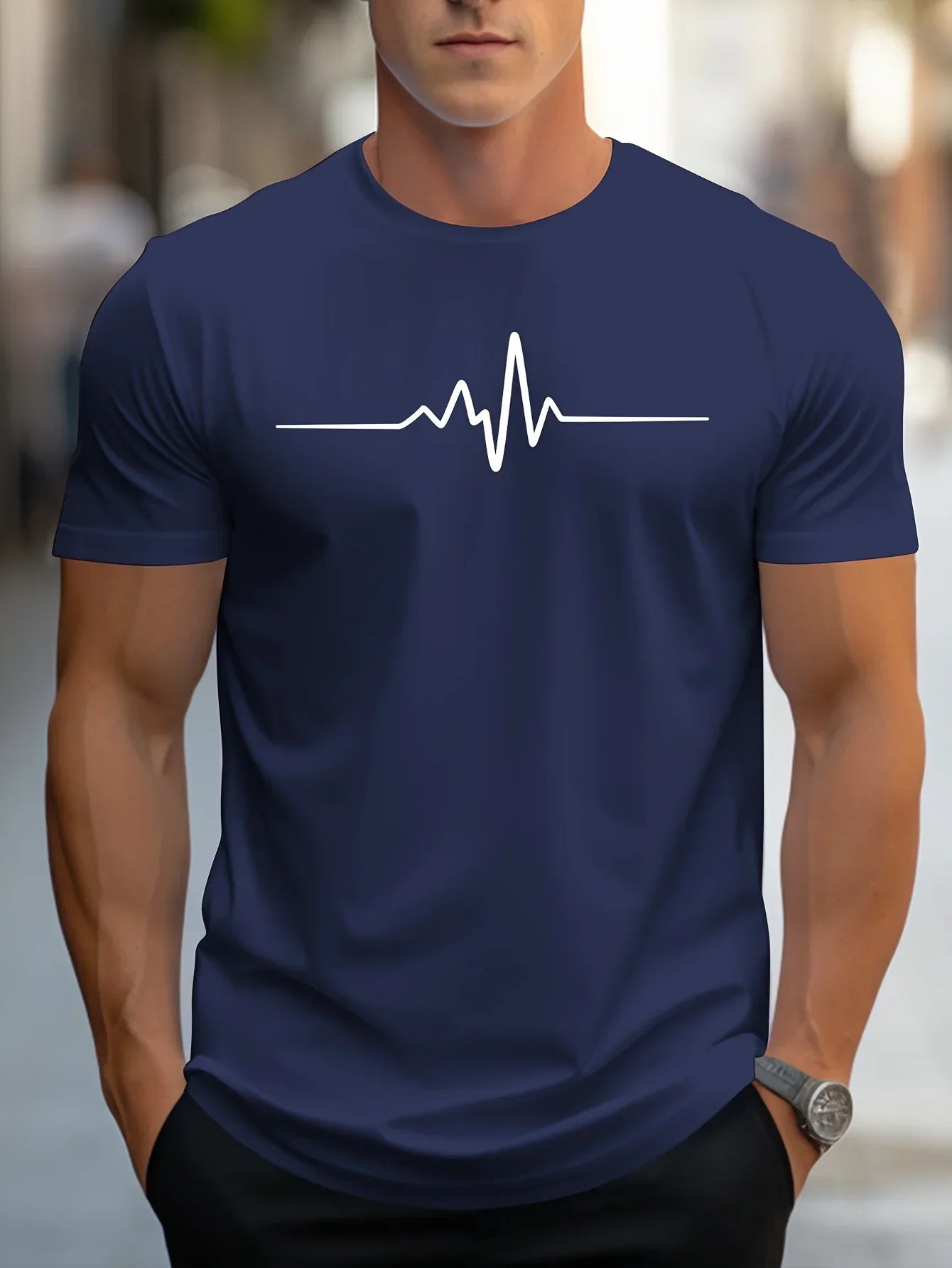 Antonio | T-Shirt schlank passend bei modernem grafischem Druck