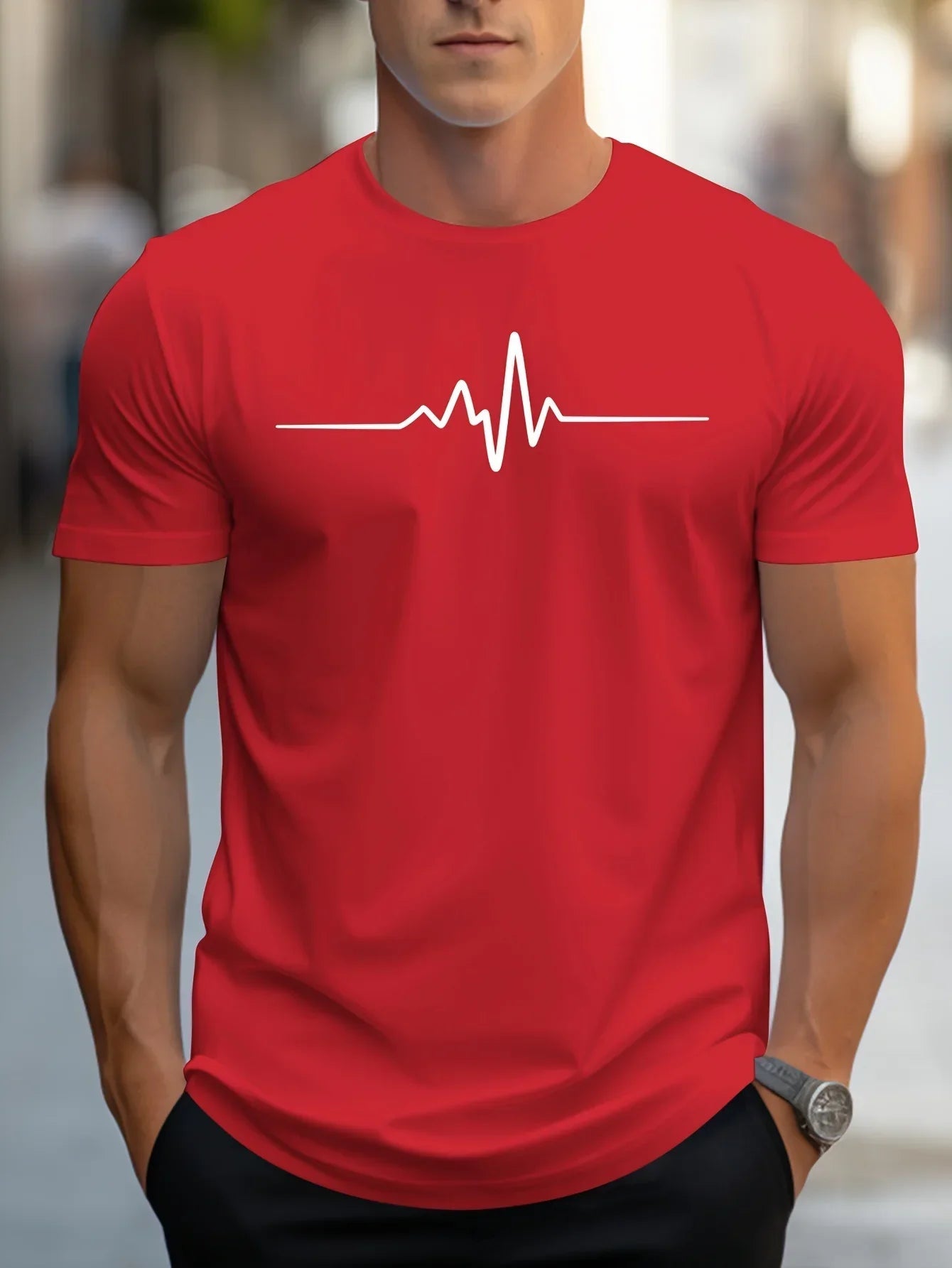 Antonio | T-Shirt schlank passend bei modernem grafischem Druck