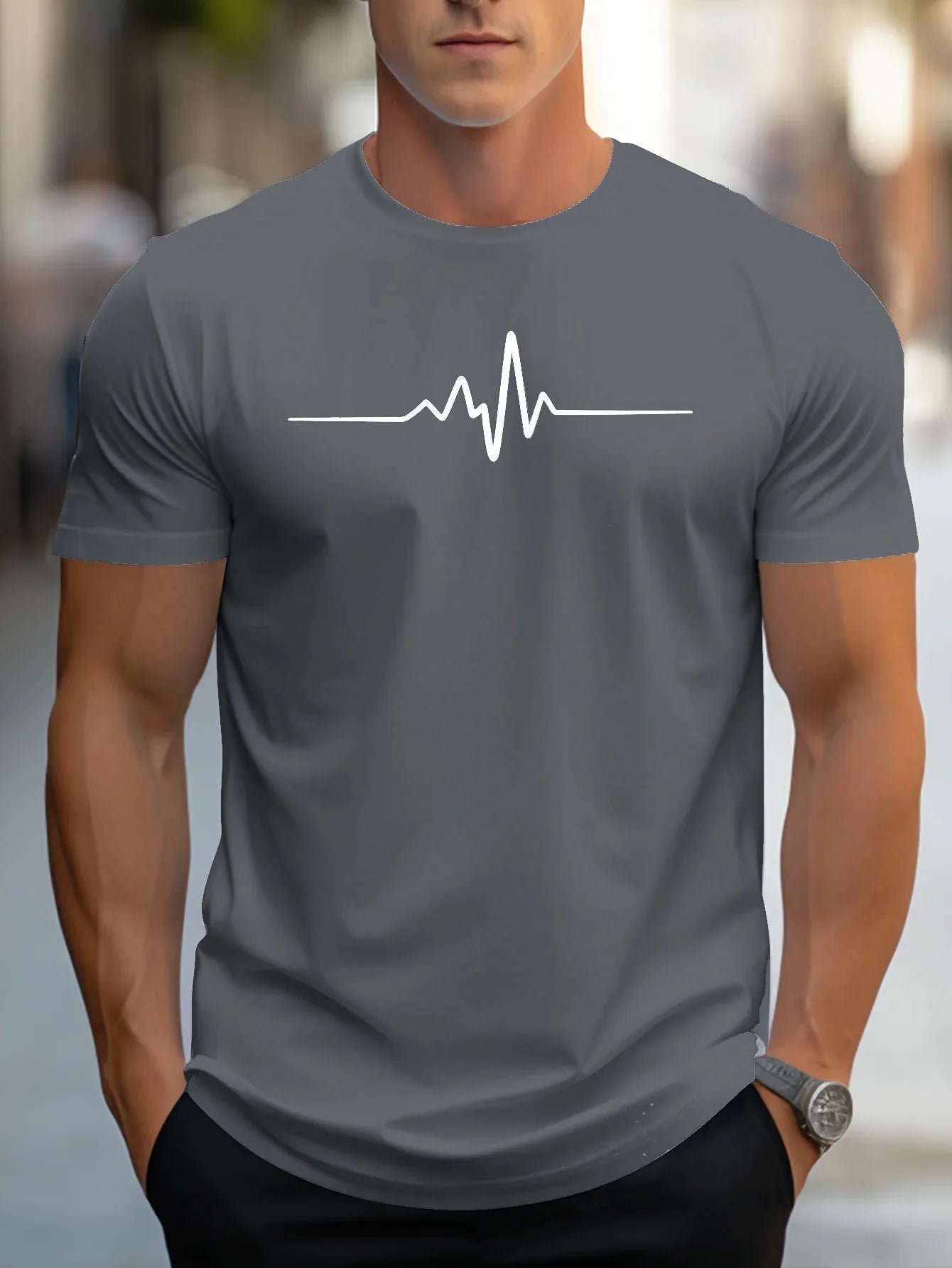 Antonio | T-Shirt schlank passend bei modernem grafischem Druck