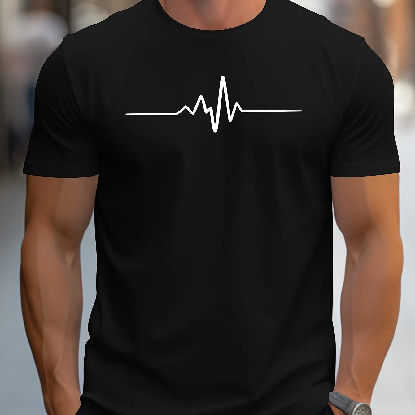 Antonio | T-Shirt schlank passend bei modernem grafischem Druck