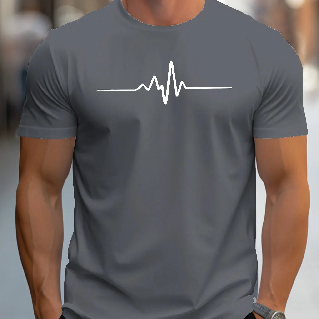 Antonio | T-Shirt schlank passend bei modernem grafischem Druck