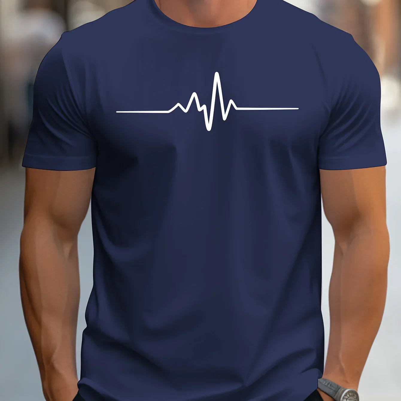 Antonio | T-Shirt schlank passend bei modernem grafischem Druck