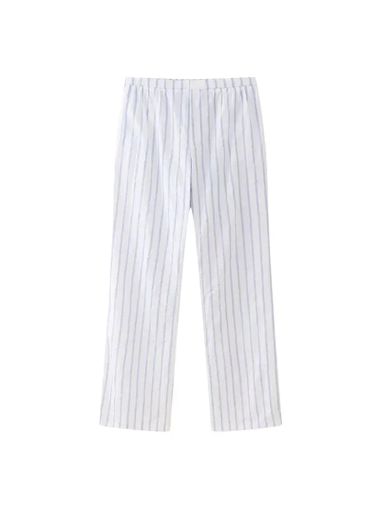 Lunora Zomerset: Striped Top and High Waist Pants