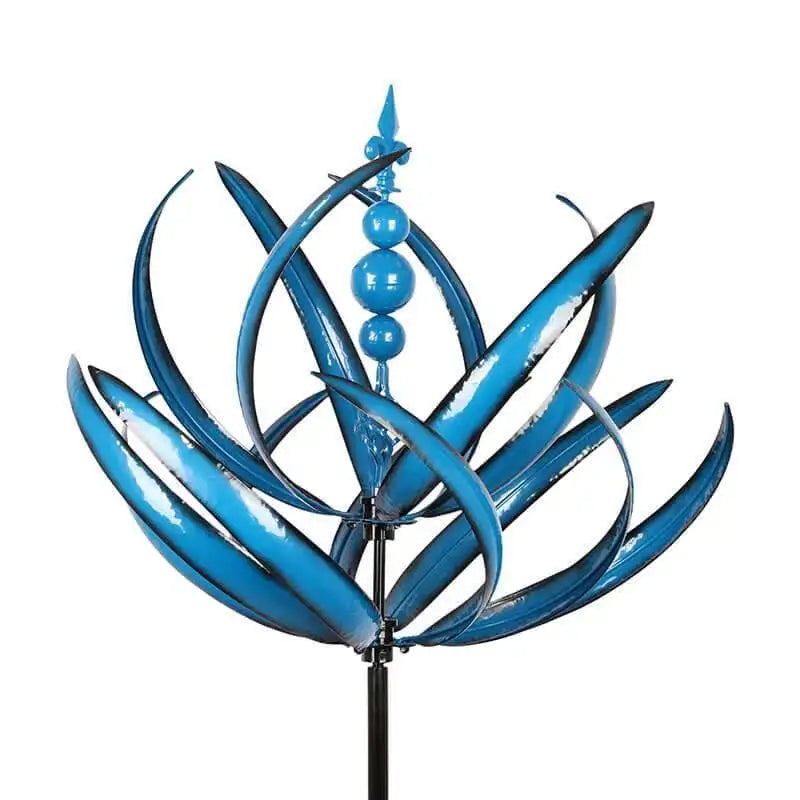 Artistic Metal Garden Sculpture with Wind-Powered Movement