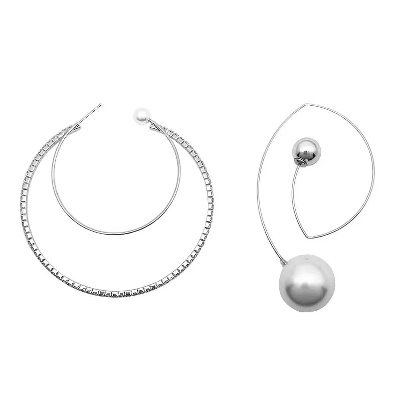 GlinsterGlam Betoverende Metaal Parel Kristal Oorbellen