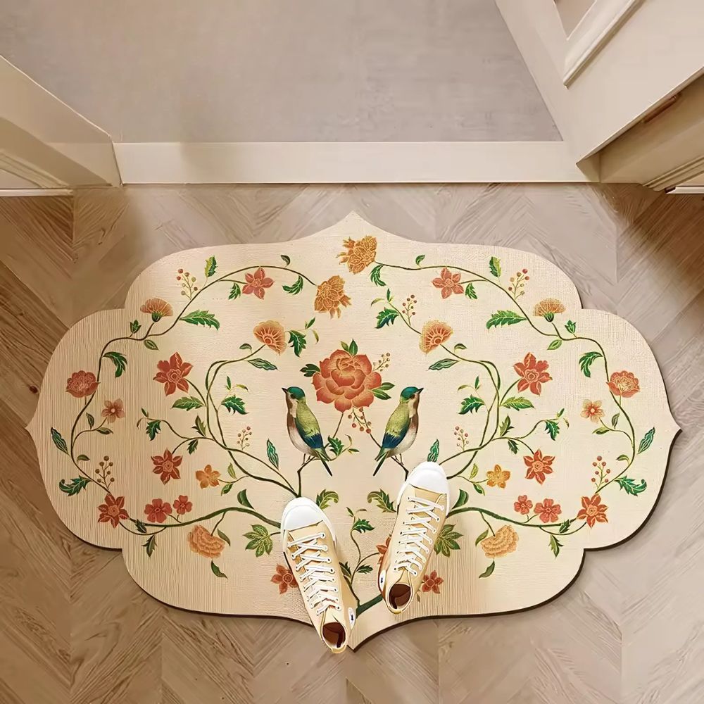 Badmat Antislip Romantisch Wijnpatroon