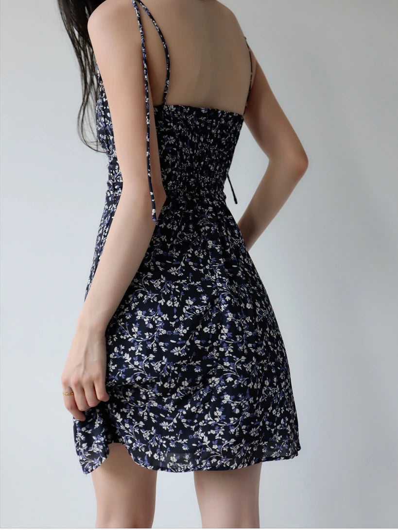 Bandage Bloemen Spaghetti Strap Jurk