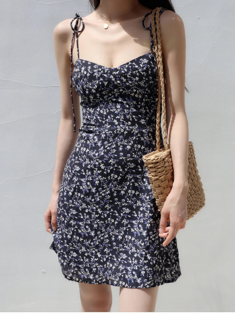Bandage Bloemen Spaghetti Strap Jurk