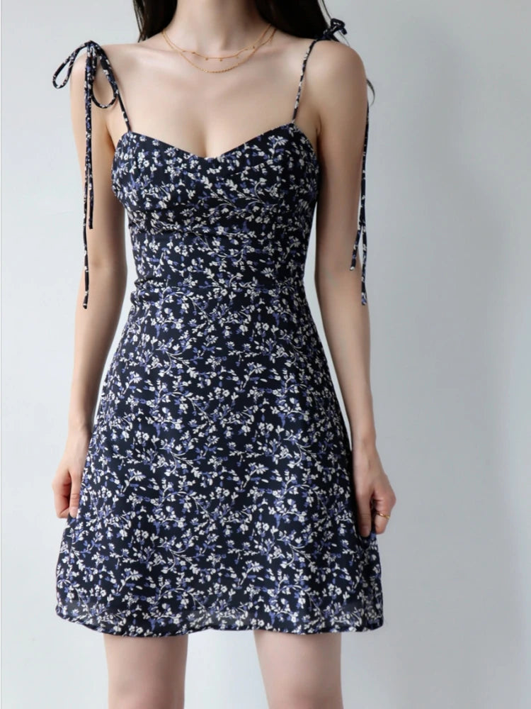 Bandage Bloemen Spaghetti Strap Jurk