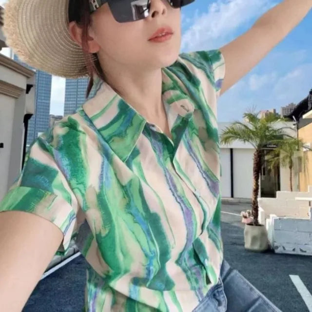 Summer Sea Breeze Blouse FlamingoFusion