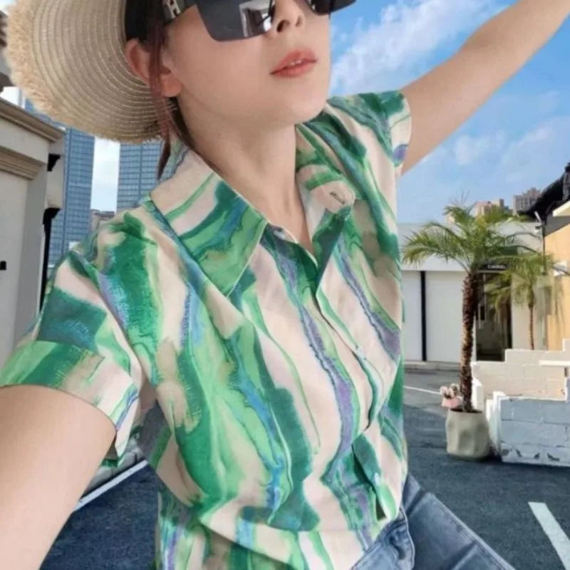 Summer Sea Breeze Blouse FlamingoFusion