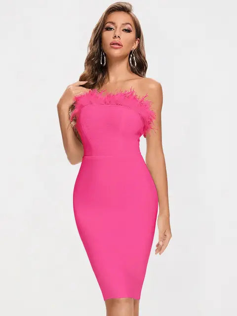Radiant Luxe Veren Bandage Jurk Voor Stijlvolle Dames