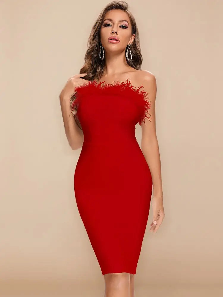 Radiant Luxe Veren Bandage Jurk Voor Stijlvolle Dames