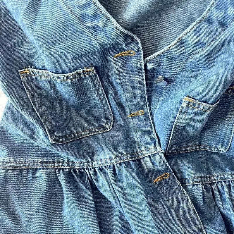 Biyaby Denim Strap Jurk