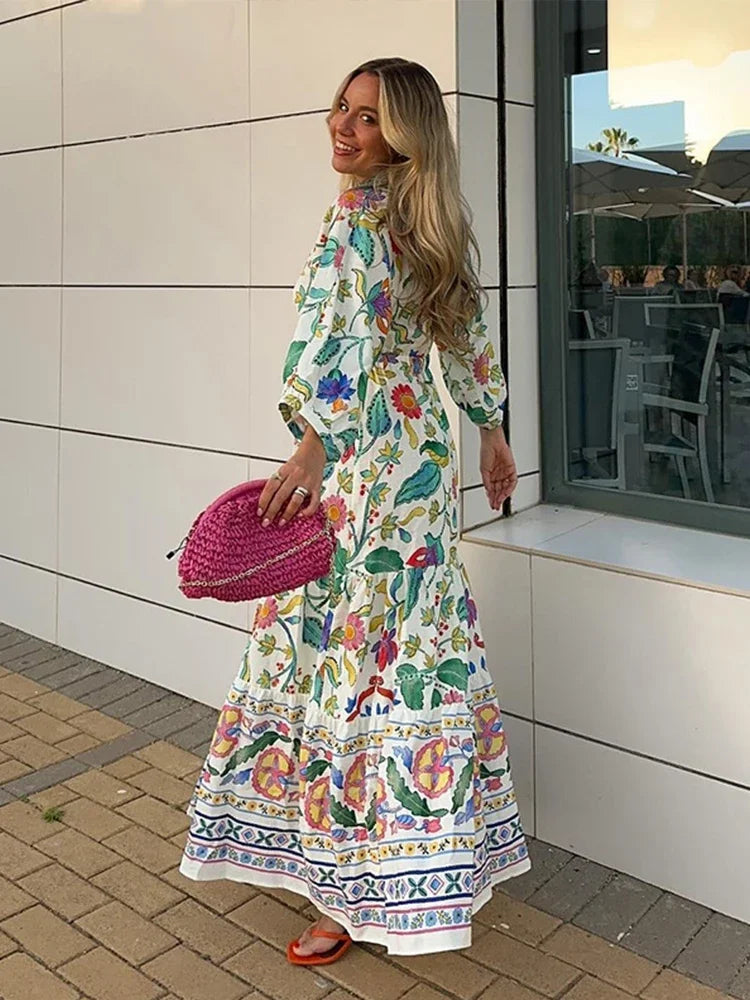 Zomergloed Bloemenprint Maxi Jurk