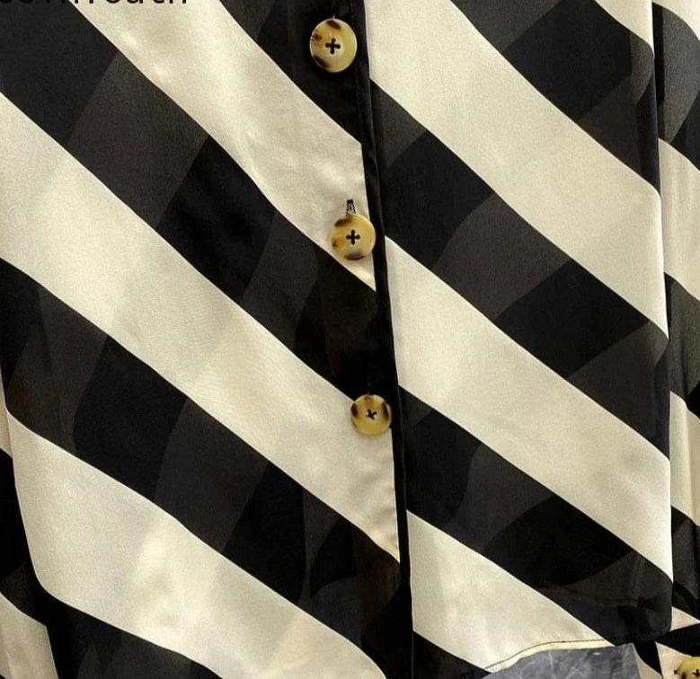 Blouse rayée à la mode pour femmes