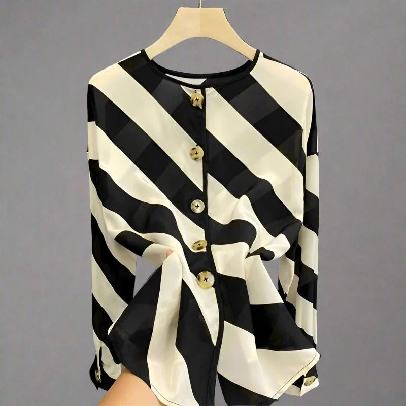 Blouse rayée à la mode pour femmes