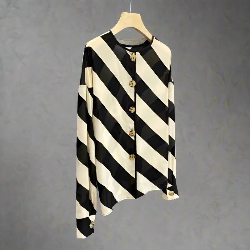Blouse rayée à la mode pour femmes