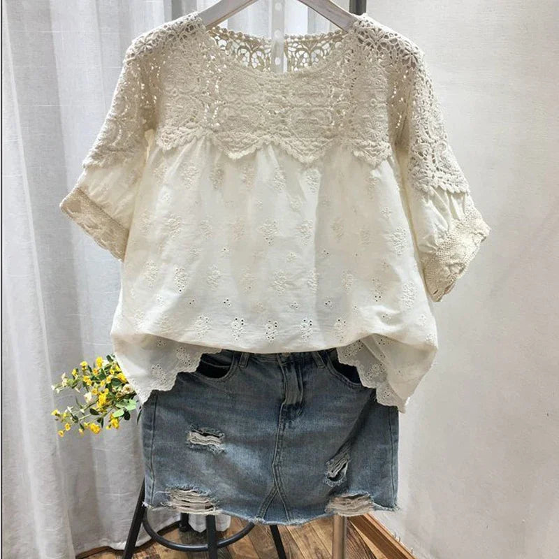 Zomerse Losse Korte Mouw Shirt voor Vrouwen