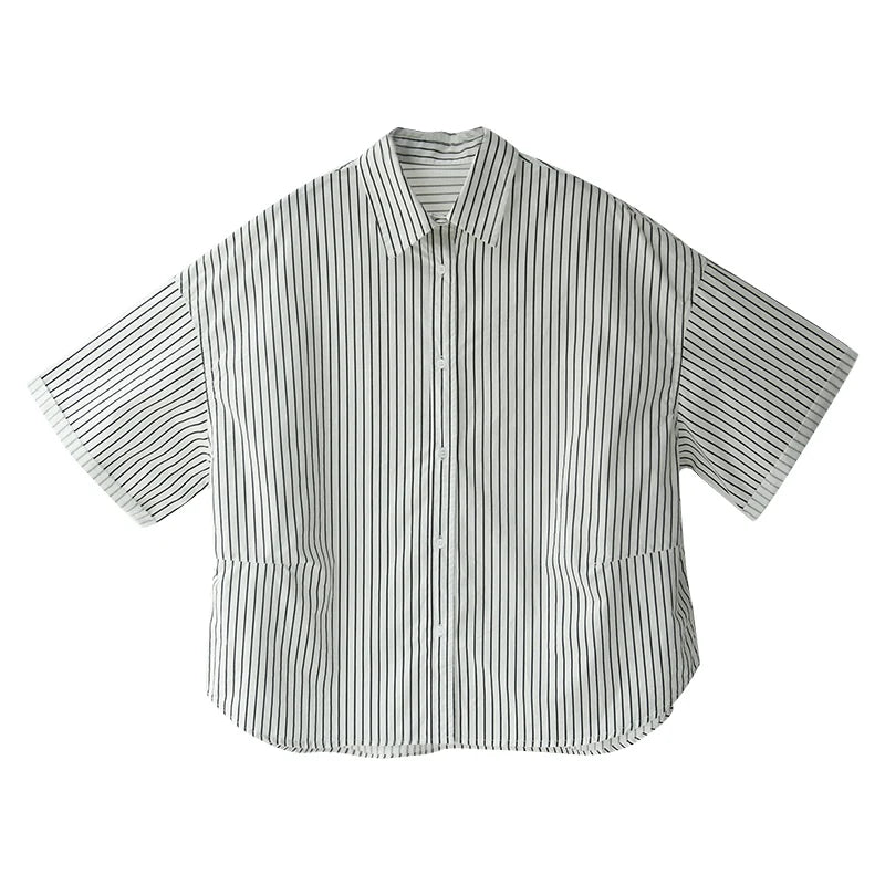 Stijlvolle Strepen Korte Mouw Shirt
