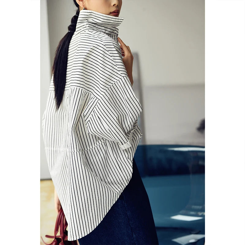 Stijlvolle Strepen Korte Mouw Shirt