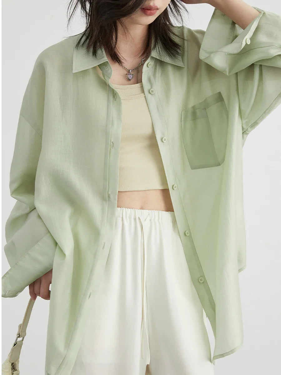 CHIC VEN Summer Blouse with Long Sleeves and Sun Protection