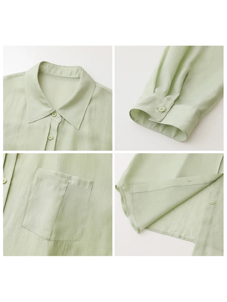 CHIC VEN Summer Blouse with Long Sleeves and Sun Protection