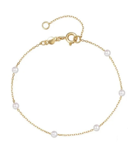 ParelPracht Bracciale Impilato di Perle d'Argento