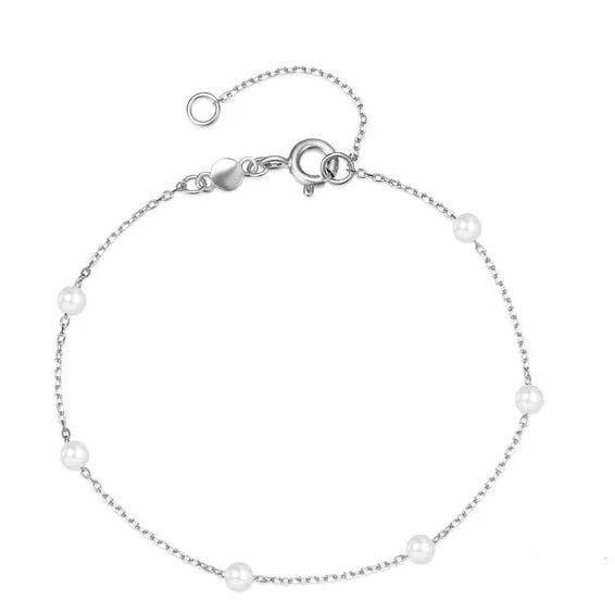 ParelPracht Bracciale Impilato di Perle d'Argento