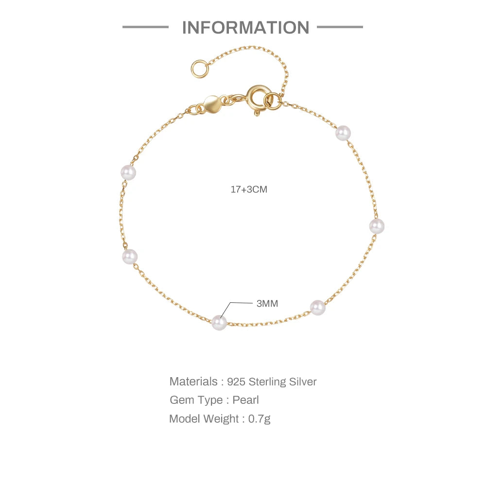 ParelPracht Bracciale Impilato di Perle d'Argento