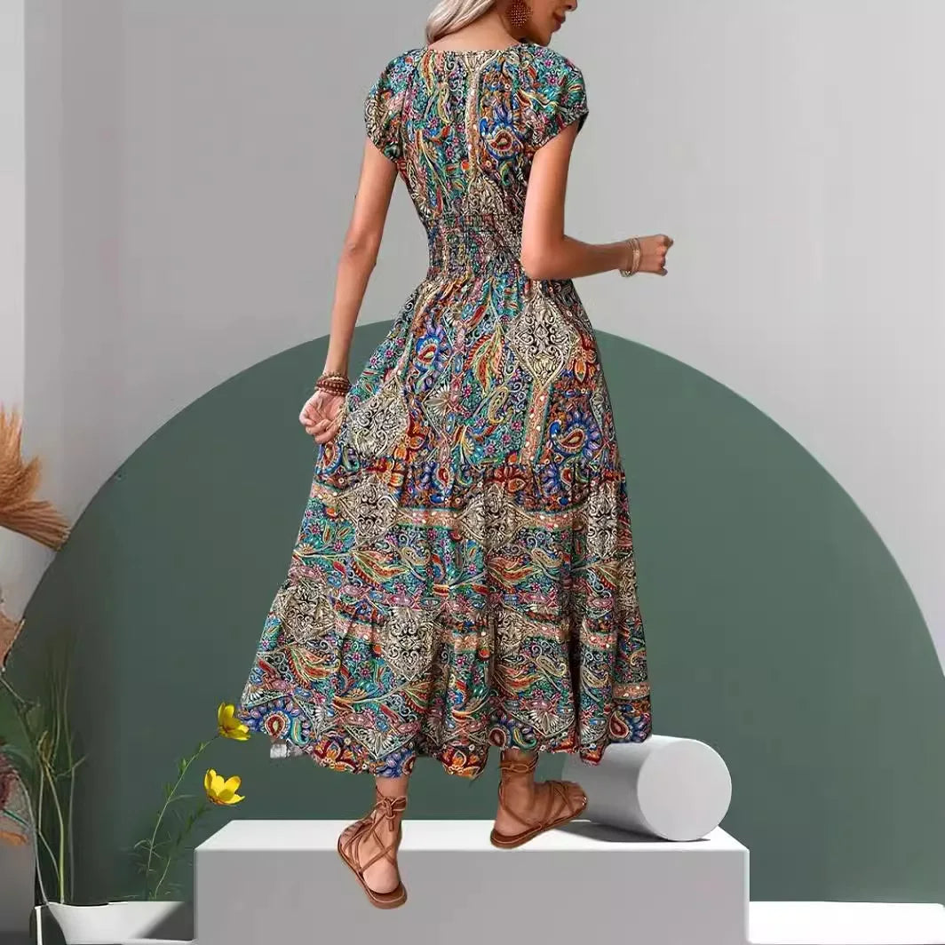 Summer Queen Bohemian Printed Long Dress