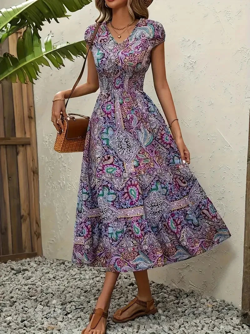 Summer Queen Bohemian Printed Long Dress