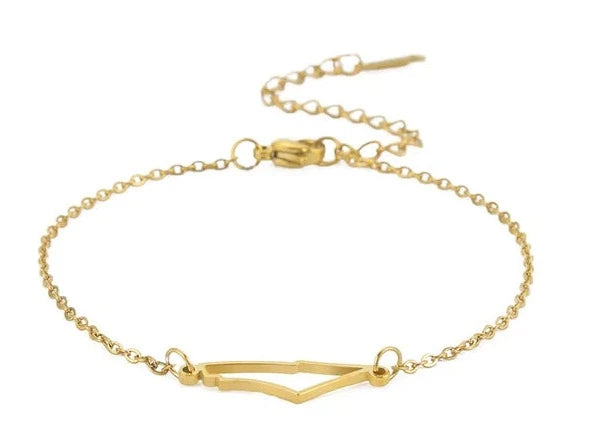 Belleza Mundial Pulseras de Dijes de Acero Inoxidable Dorado