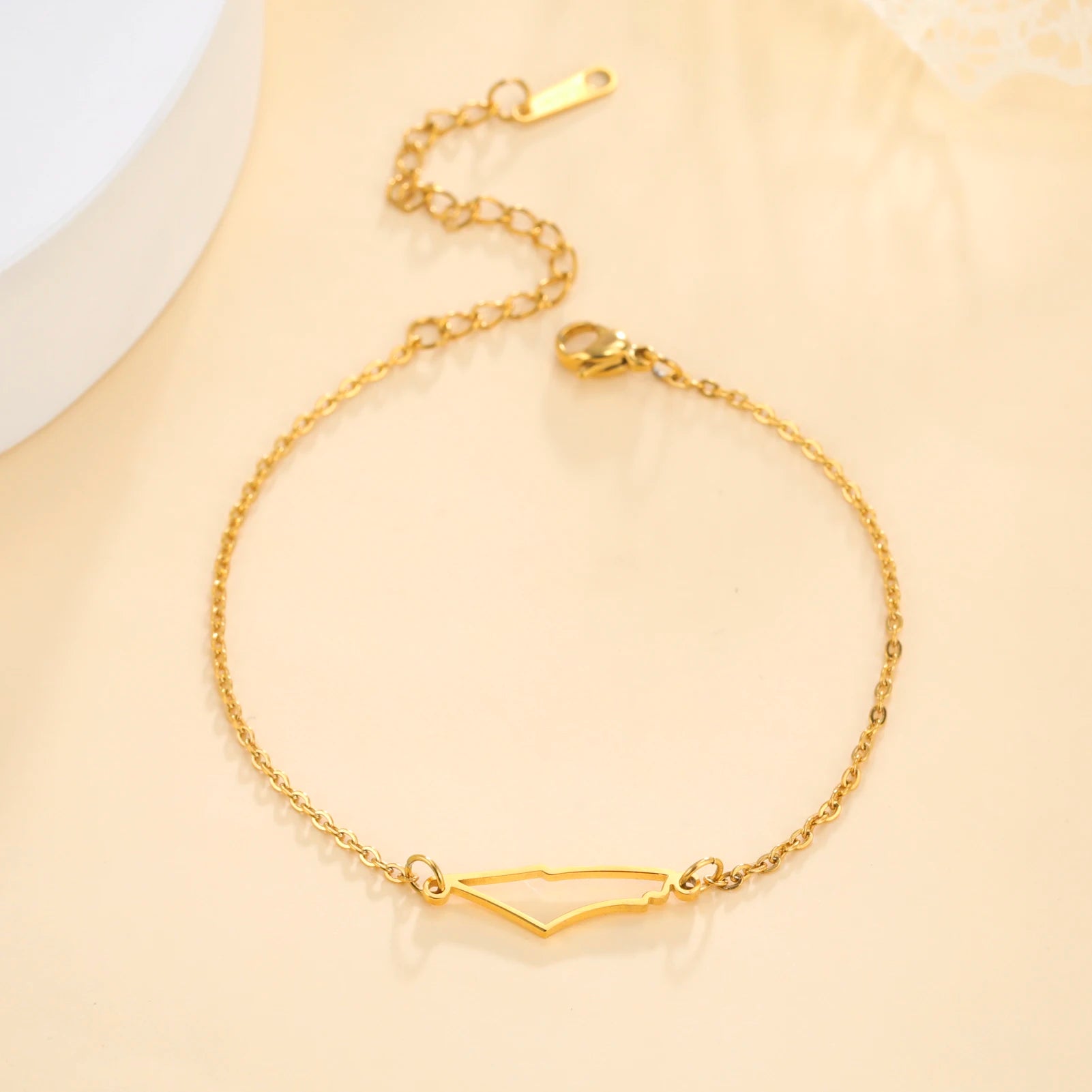 Belleza Mundial Pulseras de Dijes de Acero Inoxidable Dorado