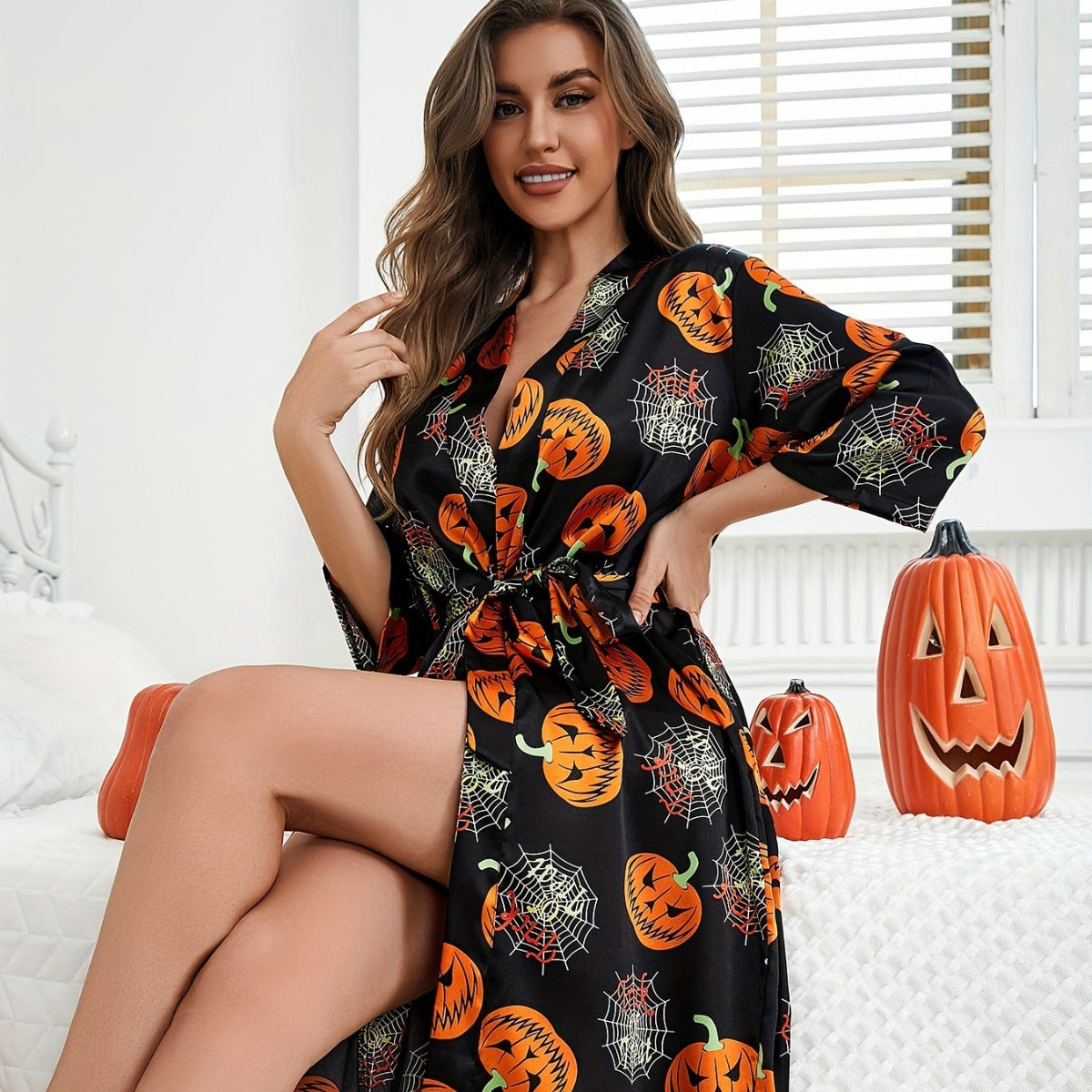 Cecilia | Halloween jurk met pompoenafdrukken