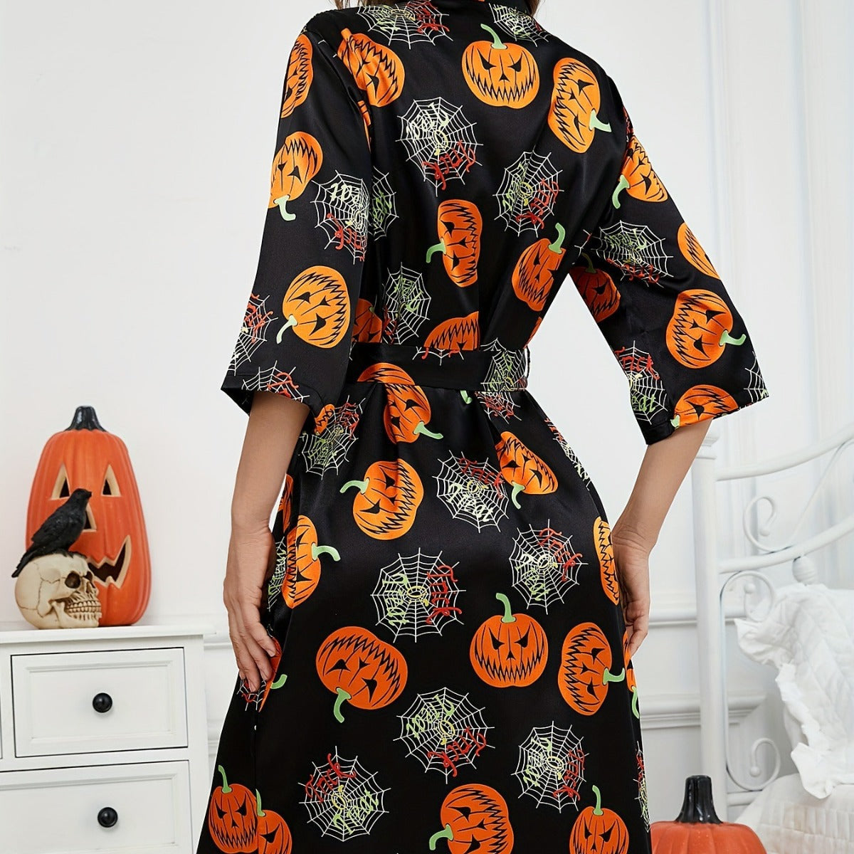 Cecilia | Halloween jurk met pompoenafdrukken