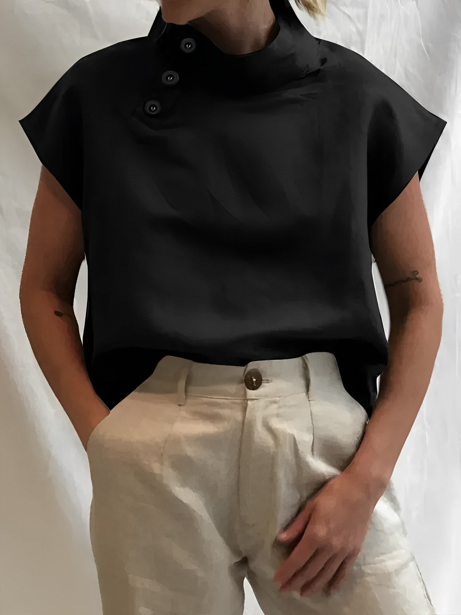 Verfeinerte Eleganz Baumwoll-Leinen Damenblusen