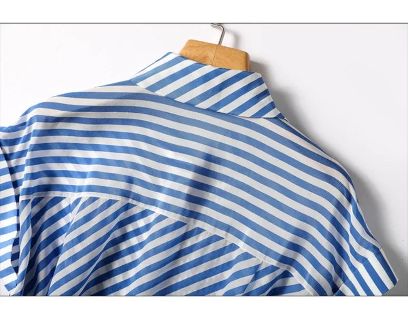 Zomer Chic Shirt Streep Vintage Blouse