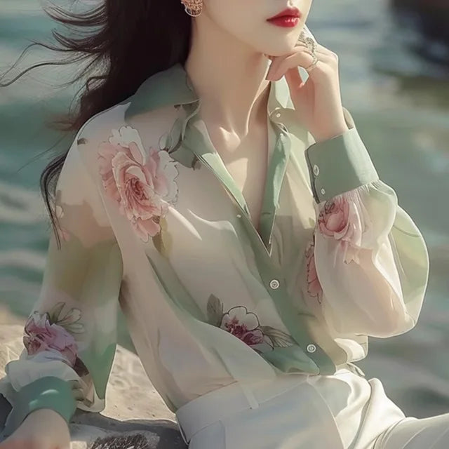 Vintage Chiffon Blouses - Stijlvolle Dames Tops voor de Zomer