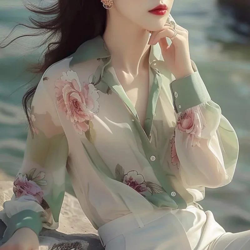 Vintage Chiffon Blouses - Stijlvolle Dames Tops voor de Zomer